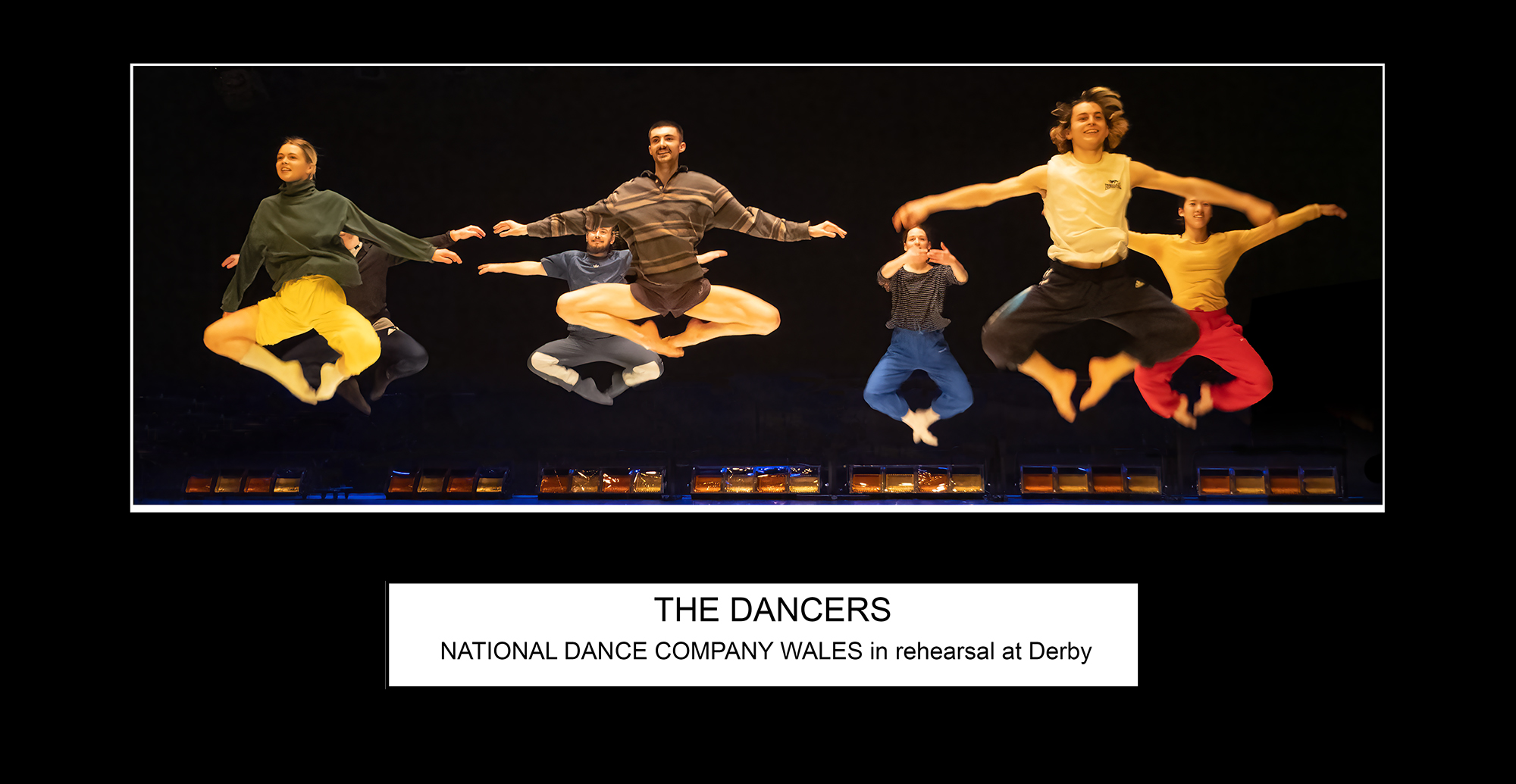 Dancers leaping at Derby Theatre 2022 by Roger Prescote