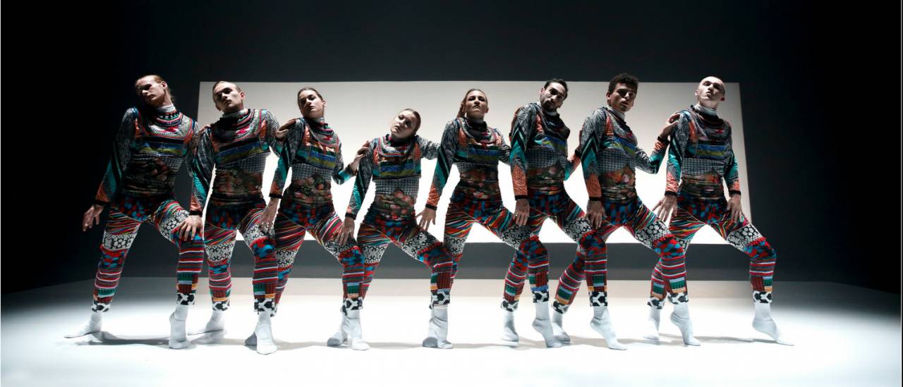 Tundra image, dancers on the floor and snow falling