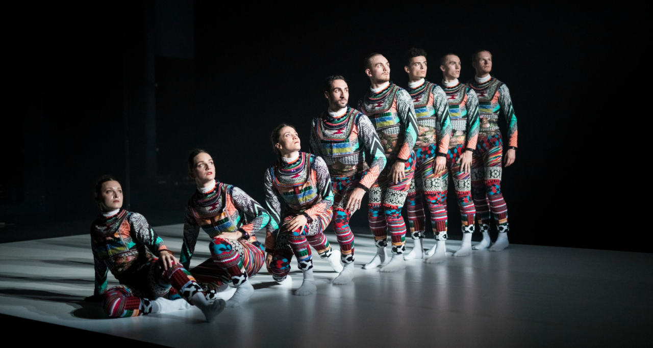 Tundra image, dancers in a line