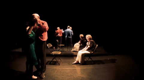 Dancers with Parkinson's dancing together - screenshot from 'Reflections'