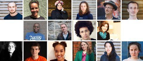 the 16 poets and dancers headshots that are involved in the project