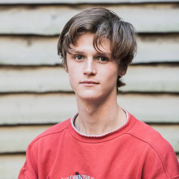 Piers Sanders in red jumper