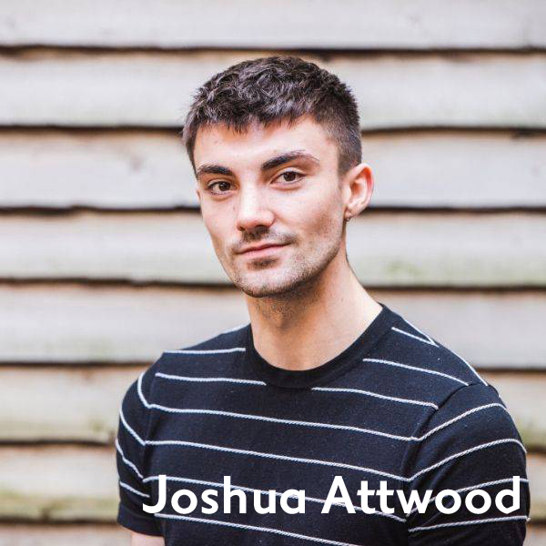 Joshua Attwood in a striped blue and white shirt