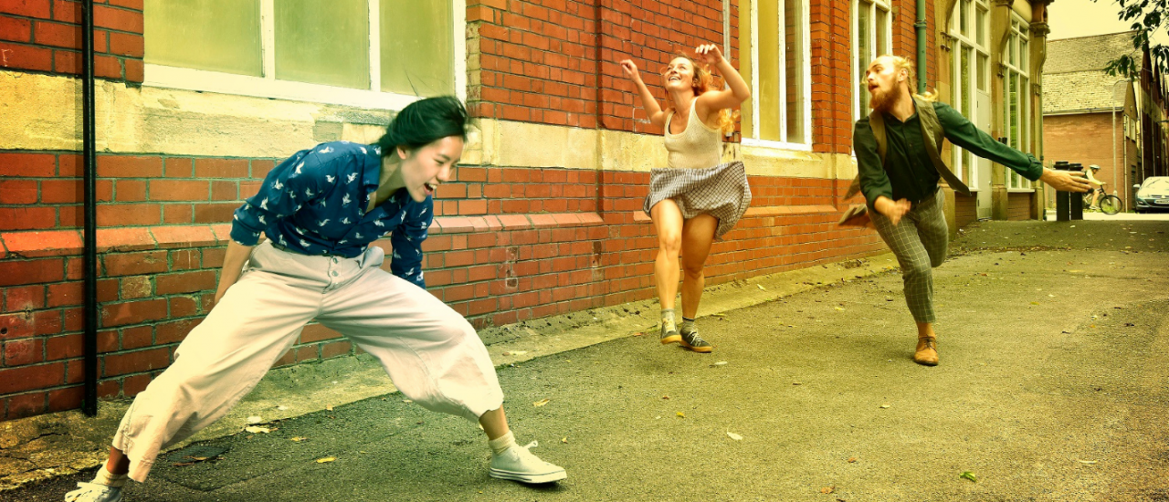 dancing for joy in a sunlit street