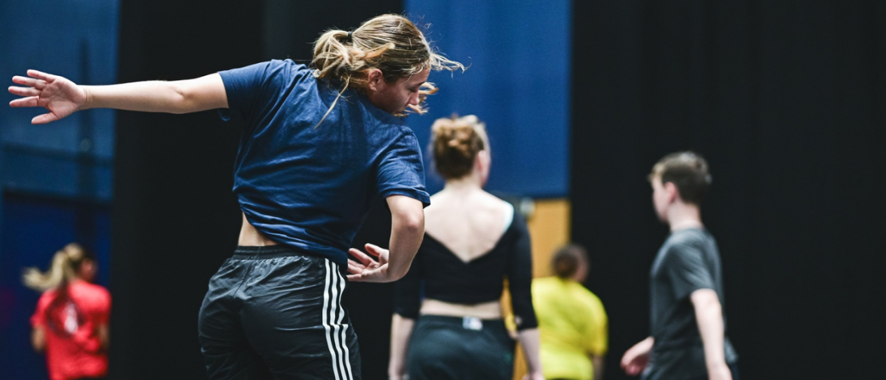 young dancer moving in a studio